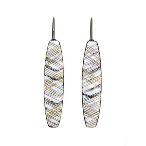 Multi Gold Line Long Glyph Earrings-Earrings-Jenne Rayburn-Pistachios