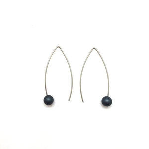 Navy Blue Sphere Earrings - Small-Earrings-Ursula Muller-Pistachios