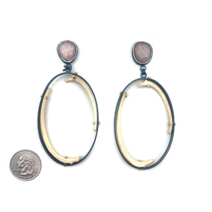 Of Mineral and Marrow Earrings - Peach Moonstone-Earrings-Carin Jones-Pistachios