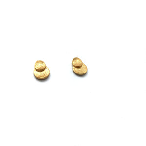 Off-Set Gold Circle Posts-Earrings-Manuela Carl-Pistachios
