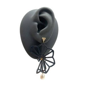 One of a Kind Hyacinth Fold Pearl Earrings-Earrings-Karin Jacobson-Pistachios