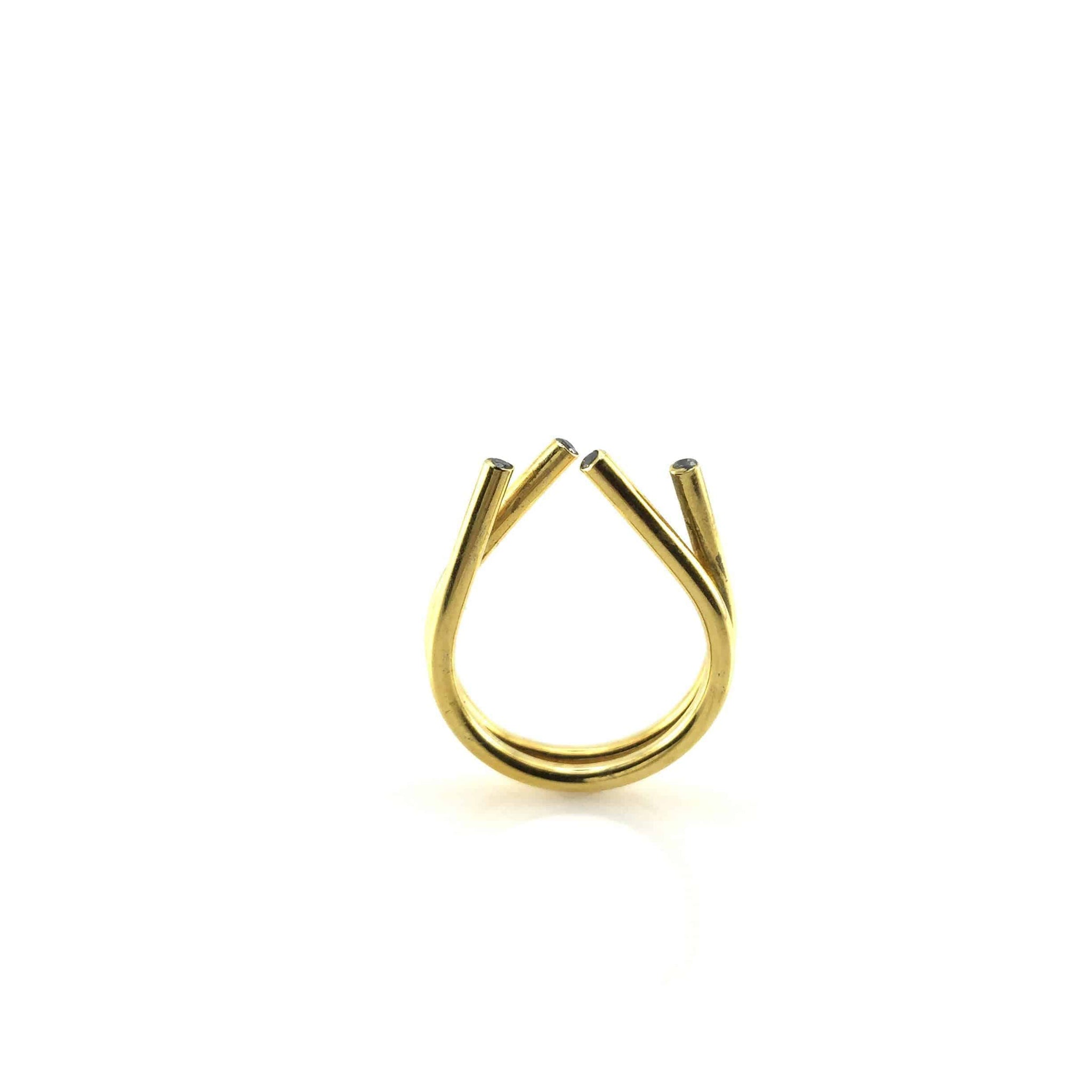 1-Carat Solitaire Diamond Designer Yellow Gold Solitaire Ring JL AU G