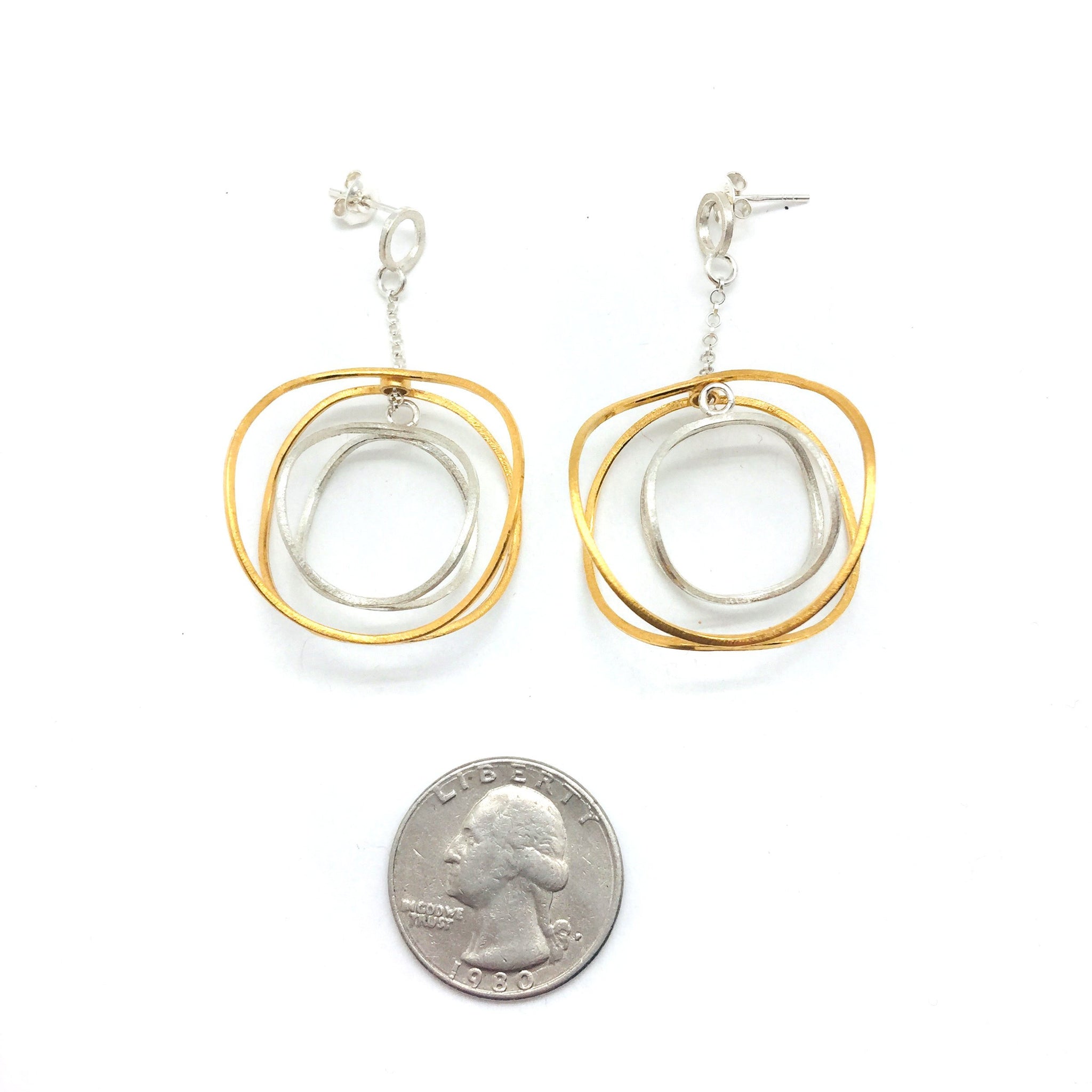 Orbital Hoop Chains - Silver/Gold Earrings Veronika Majewska - Pistachios