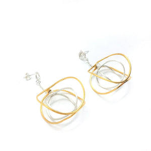 Orbital Hoop Chains - Silver/Gold-Earrings-Veronika Majewska-Pistachios