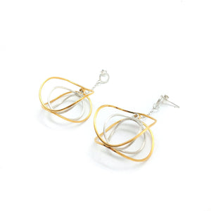 Orbital Hoop Chains - Silver/Gold-Earrings-Veronika Majewska-Pistachios