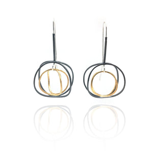 Orbital Hoop Drops - Oxi/Gold-Earrings-Veronika Majewska-Pistachios