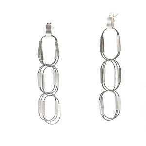 Oval Wire Chain Earrings-Earrings-Franziska Rappold-Pistachios