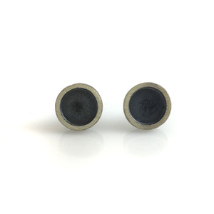 Oxi/Silver Circle Studs-Earrings-Heather Guidero-Pistachios