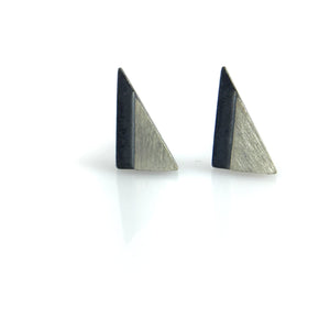 Oxi/Silver Triangle Studs-Earrings-Heather Guidero-Pistachios