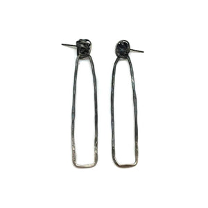 Oxidized Oblong Knot Hoops-Earrings-Leia Zumbro-Pistachios