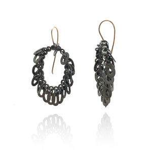 Oxidized Oval Link Earrings-Earrings-Elisa Bongfeldt-Pistachios
