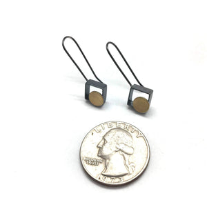Oxidized Silver & 18k Bi-Metal Horizon Hooks-Earrings-Ashka Dymel-Pistachios