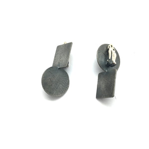 Oxidized Silver Axis Clip-Ons-Earrings-Heather Guidero-Pistachios