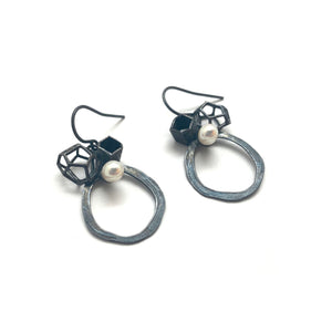 Oxidized Sterling Silver Earrings-Earrings-Liaung-Chung Yen-Pistachios