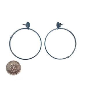 Oxidized Sterling Silver Hoops-Earrings-Gabrielle Desmarais-Pistachios