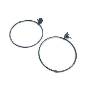 Oxidized Sterling Silver Hoops-Earrings-Gabrielle Desmarais-Pistachios