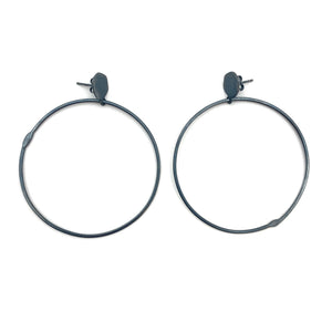 Oxidized Sterling Silver Hoops-Earrings-Gabrielle Desmarais-Pistachios