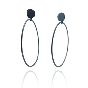 Oxidized Sterling Silver Hoops-Earrings-Gabrielle Desmarais-Pistachios