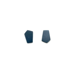 Pentagonal Oxidized Sterling Silver Studs-Earrings-Gabrielle Desmarais-Pistachios