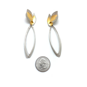 Petal and Ellipse Drop Earrings-Earrings-Judith Neugebauer-Pistachios