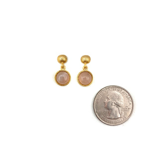 Pink Moonstone Earrings-Earrings-Fritz Heiring-Pistachios