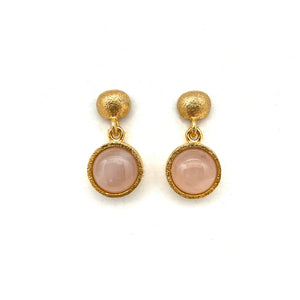 Pink Moonstone Earrings-Earrings-Fritz Heiring-Pistachios