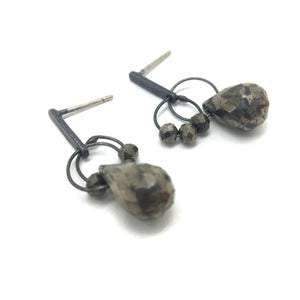 Pyrite Mini Tangle Earring-Earrings-Heather Guidero-Pistachios