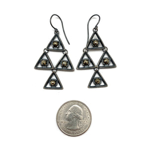 Pyrite Pyramid Earrings-Earrings-Heather Guidero-Pistachios