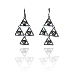 Pyrite Pyramid Earrings-Earrings-Heather Guidero-Pistachios