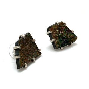 Rainbow Pyrite Studs-Earrings-Aimee Petkus-Pistachios