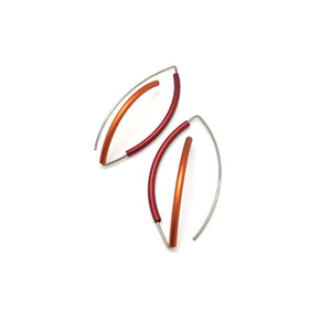 Red and Orange 3D Bow Earrings - Round Tubing-Earrings-Ursula Muller-Pistachios