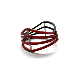 Red/Black Wing Stretch Bracelet-Bracelets-Ursula Muller-Pistachios