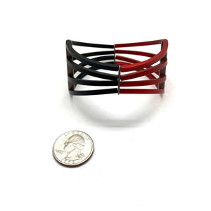 Red/Black Wing Stretch Bracelet-Bracelets-Ursula Muller-Pistachios