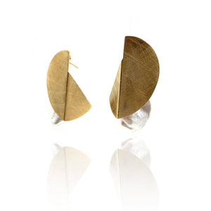 Return to the Fold Pearl Earrings-Earrings-Katerina Pimenidu-Pistachios