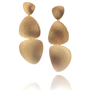 Rock Sculpture Dangle Earrings - Gold-Earrings-Oliwia Kuczynska-Pistachios