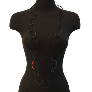Rubber Rings Long Necklace-Necklaces-Ursula Muller-Pistachios