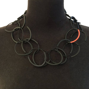 Rubber Rings Long Necklace-Necklaces-Ursula Muller-Pistachios