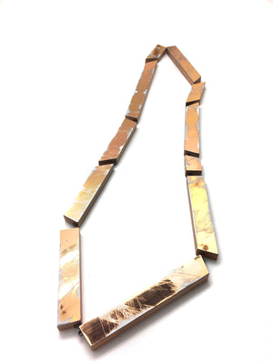 Scratched Gold Mirror Necklace-Necklaces-Karen Vanmol-Pistachios
