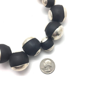 Sculptural Silver Bubbles Necklace-Necklaces-Malgosia Kalinska-Pistachios