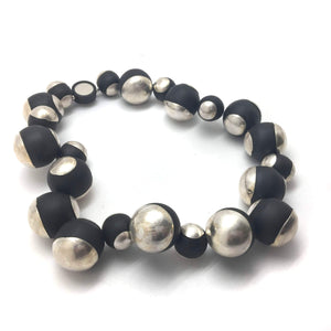 Sculptural Silver Bubbles Necklace-Necklaces-Malgosia Kalinska-Pistachios