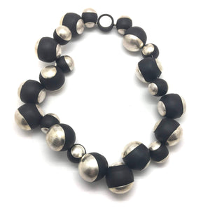 Sculptural Silver Bubbles Necklace-Necklaces-Malgosia Kalinska-Pistachios