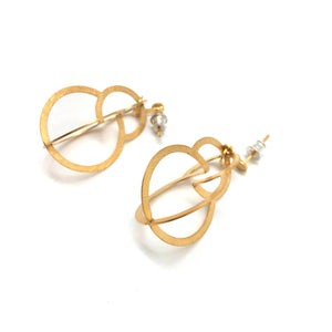 Short Ringlet Earrings - Gold-Earrings-Arek Wolski-Pistachios