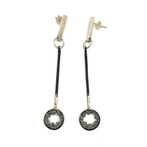 Silver Circle Caviar Drops-Earrings-Jessica Armstrong-Pistachios
