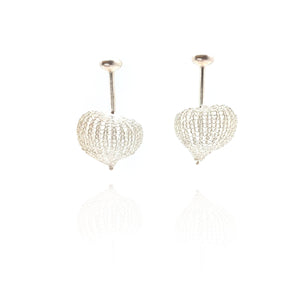 Silver Crocheted Bulb Drops-Earrings-Sowon Joo-Pistachios