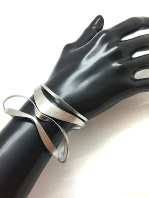Silver Cyborg Cuff-Bracelets-Aleksandra Przybysz-Pistachios