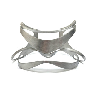 Silver Cyborg Cuff-Bracelets-Aleksandra Przybysz-Pistachios