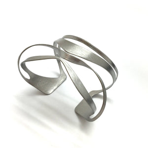 Silver Cyborg Cuff-Bracelets-Aleksandra Przybysz-Pistachios