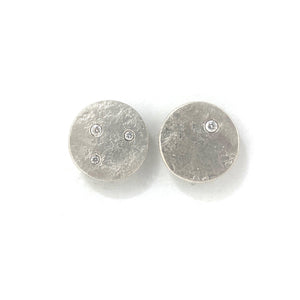 Silver Diamond Studs-Earrings-Biba Schutz-Pistachios