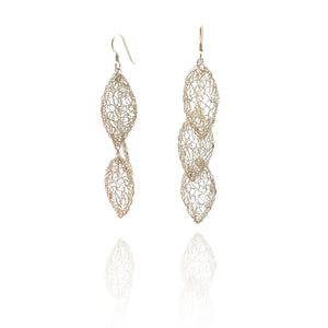 Silver Falling Leaf Earrings-Earrings-Kathryn Stanko-Pistachios