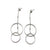 Silver Hoop Chain Drops-Earrings-Manuela Carl-Pistachios